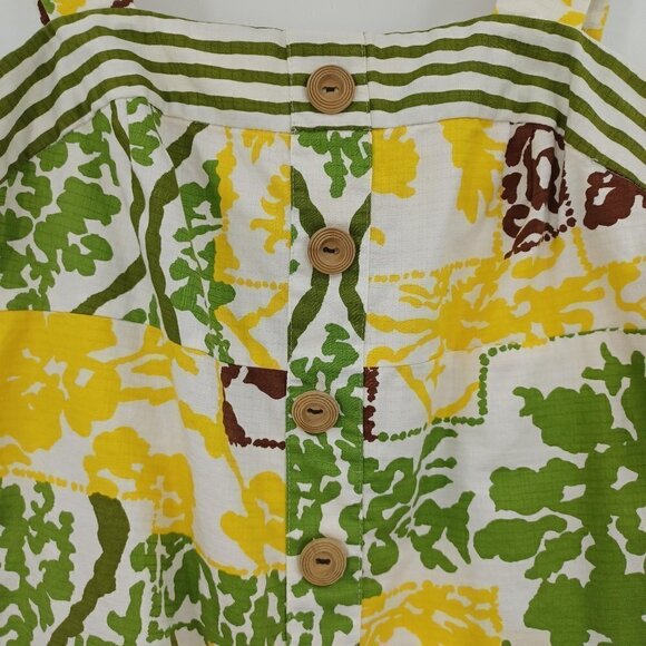 Tori Richard Floral Print Button Front Tank Top Women's 10 Preppy Boho Beach - Picture 3 of 10